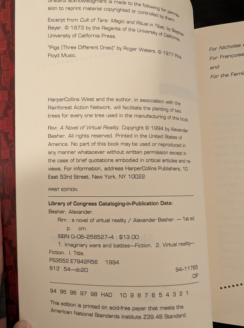 First Edition 1994 RIM by Alexander Besher - Picture 4 of 5